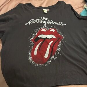 H&M Women’s Rolling Stones Tee - Black and Red